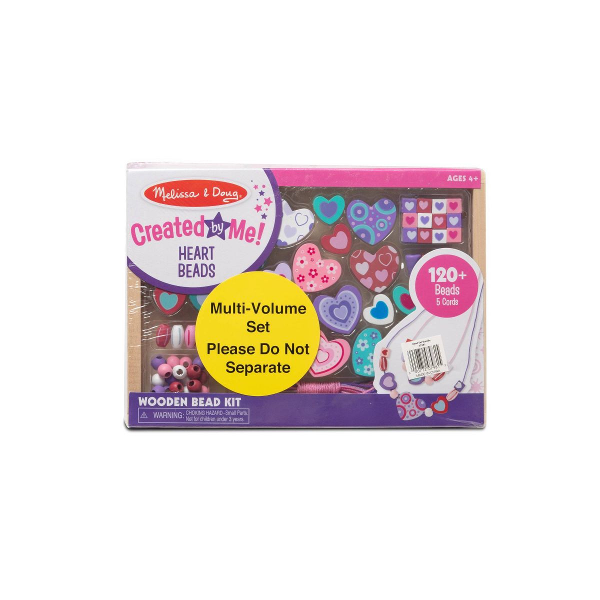 Melissa & Doug Sweet Hearts and Butterfly Friends Bead Set of 2 - 250+ Wooden Beads - thumbnail 3