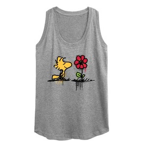 Women's - Peanuts - Woodstock Rose Graphic Racerback Tank - 1 of 4