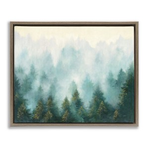 Stupell Industries Pine Forest with Mist Floating Frame Canvas Art - 1 of 4