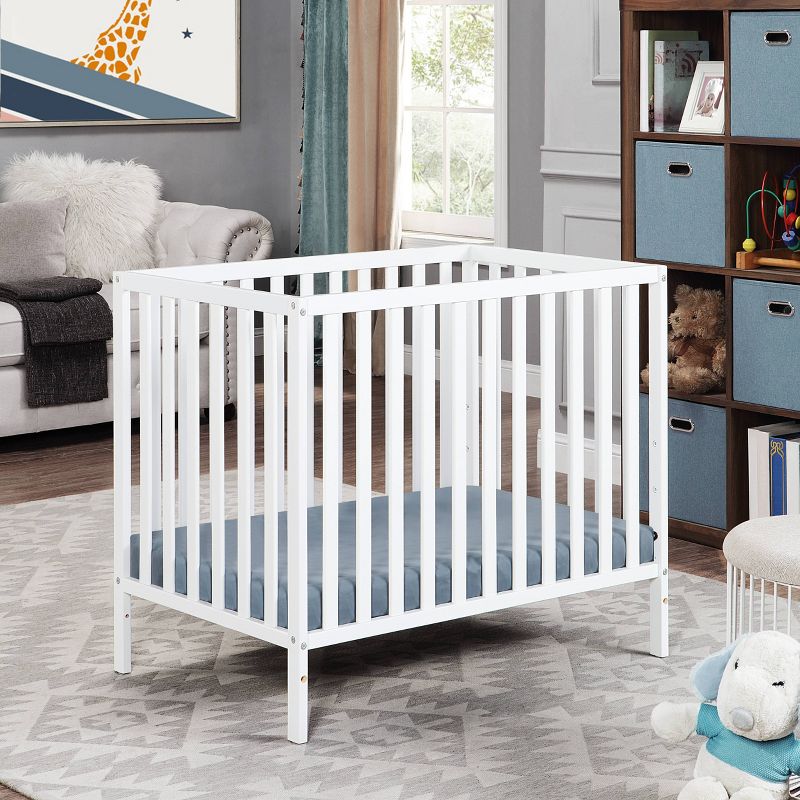 Suite Bebe Palmer 3-in-1 Convertible Mini Crib with Mattress Pad - White, 3 of 8
