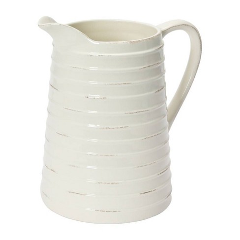 Ceramic Pitcher - White - Storied Home - image 1 of 4