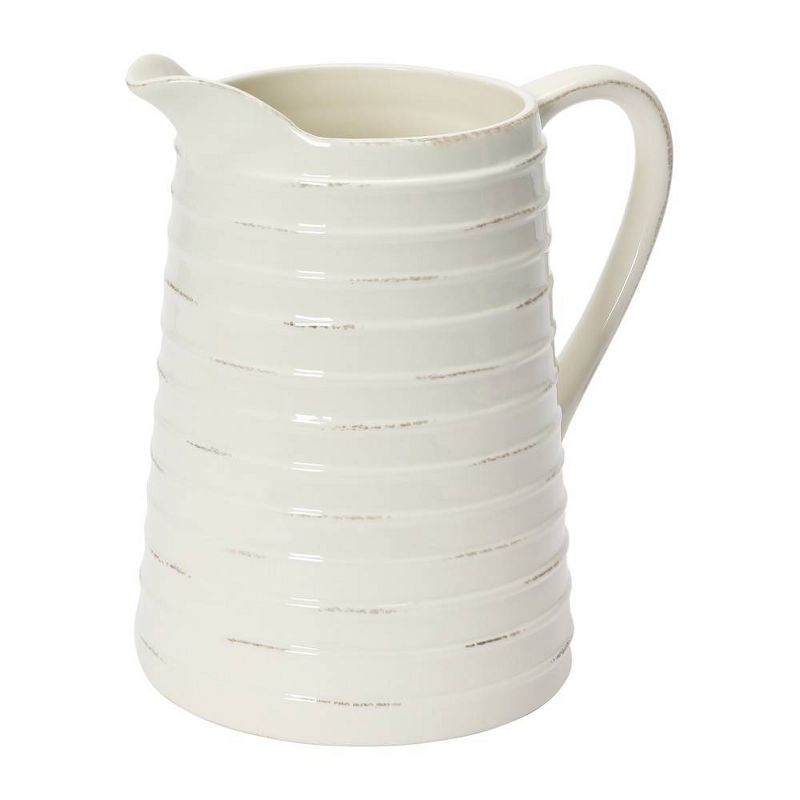 Ceramic Pitcher - White - Storied Home, 1 of 10