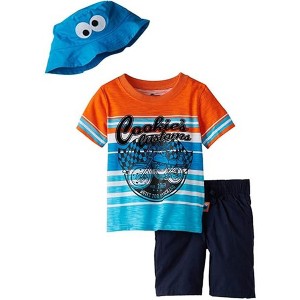 Sesame Street Infant Boys' 3-Piece T-Shirt and Shorts Set with Bucket Hat - 1 of 3
