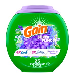 Gain Flings Dewdrop Dream HE Compatible Relax Laundry Detergent Soap Pacs - 1 of 4