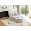 36.8'' Teddy Fabric Modern Lounge Chair Sofa with Solid Wood Frame, Comfy Armrests and One Pillow Included - 3 of 4