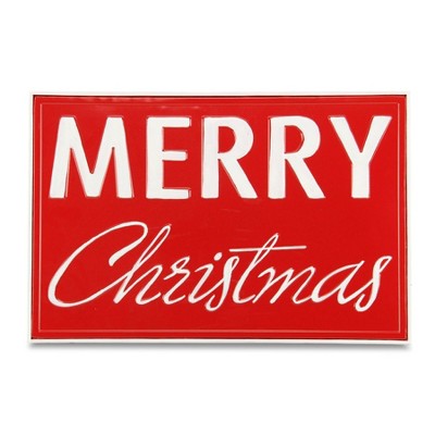 Cheung's Nicholas Bright Red and White Metal Merry Christmas Sign