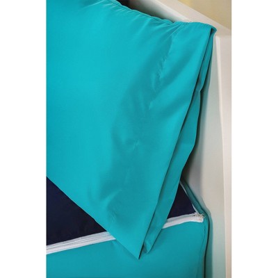 Twin Turquoise and Orange Microfiber Bed-in-a-Bag Set