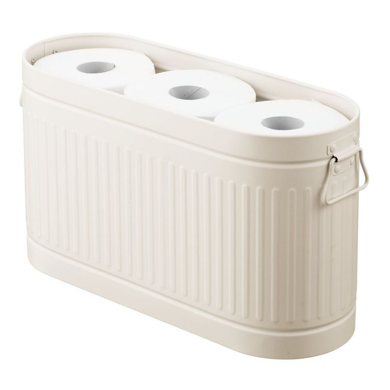mDesign Large Steel Toilet Paper 6-Roll Bathroom Organizer Bin Box, 1 of 8