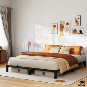 Jojoka Twin/Full/Queen Metal Bed Frame, 6/8/10/14" High Platform with Iron Slats, No Box Spring or Screws Needed, Heavy Duty Support Up to 800 lbs - 1 of 4