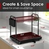 Racxily 2-Tier Stainless Steel Dish Racks, Dish Drainer for Kitchen Counter, Black - 2 of 4