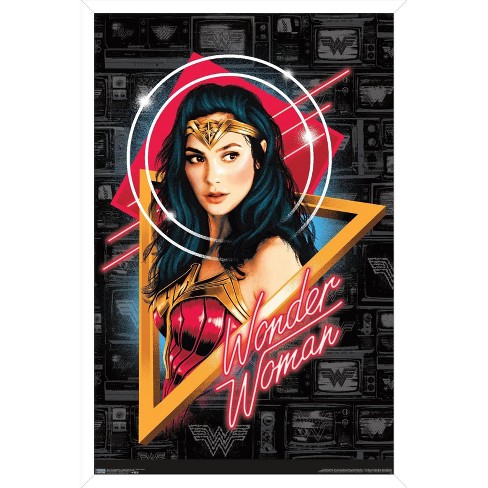 Trends International DC Comics Movie Wonder Woman 1984 - Pose Framed Wall  Poster Prints White Framed Version 22.375 x 34