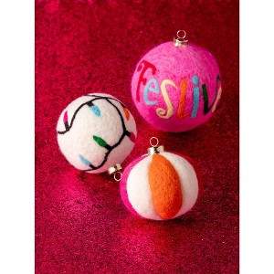 Shiraleah "Festive" Assorted Set Of 3 Christmas Ornaments - 1 of 3