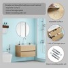 SEVOBAL Bathroom Sinks Wall Mount Vanity with Ceramic Sink Double Soft Close Drawers Natural Wood for Home Decor, White, 31.8"*18.5"*20.5" - 2 of 4