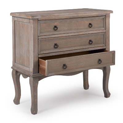 Elegant Farmhouse Light Gray 3-Drawer Storage Chest