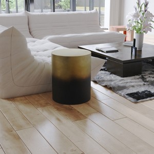 Royal Hampton Drum Shape Side Table with 16.5" Round Top, Antique Brass Ombre - 1 of 4