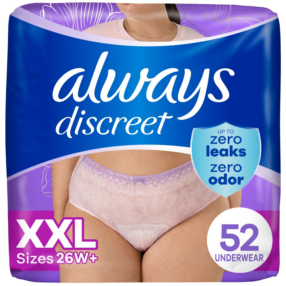 (Incomplete)Always Discreet Maximum Underwear - XXL - 52ct