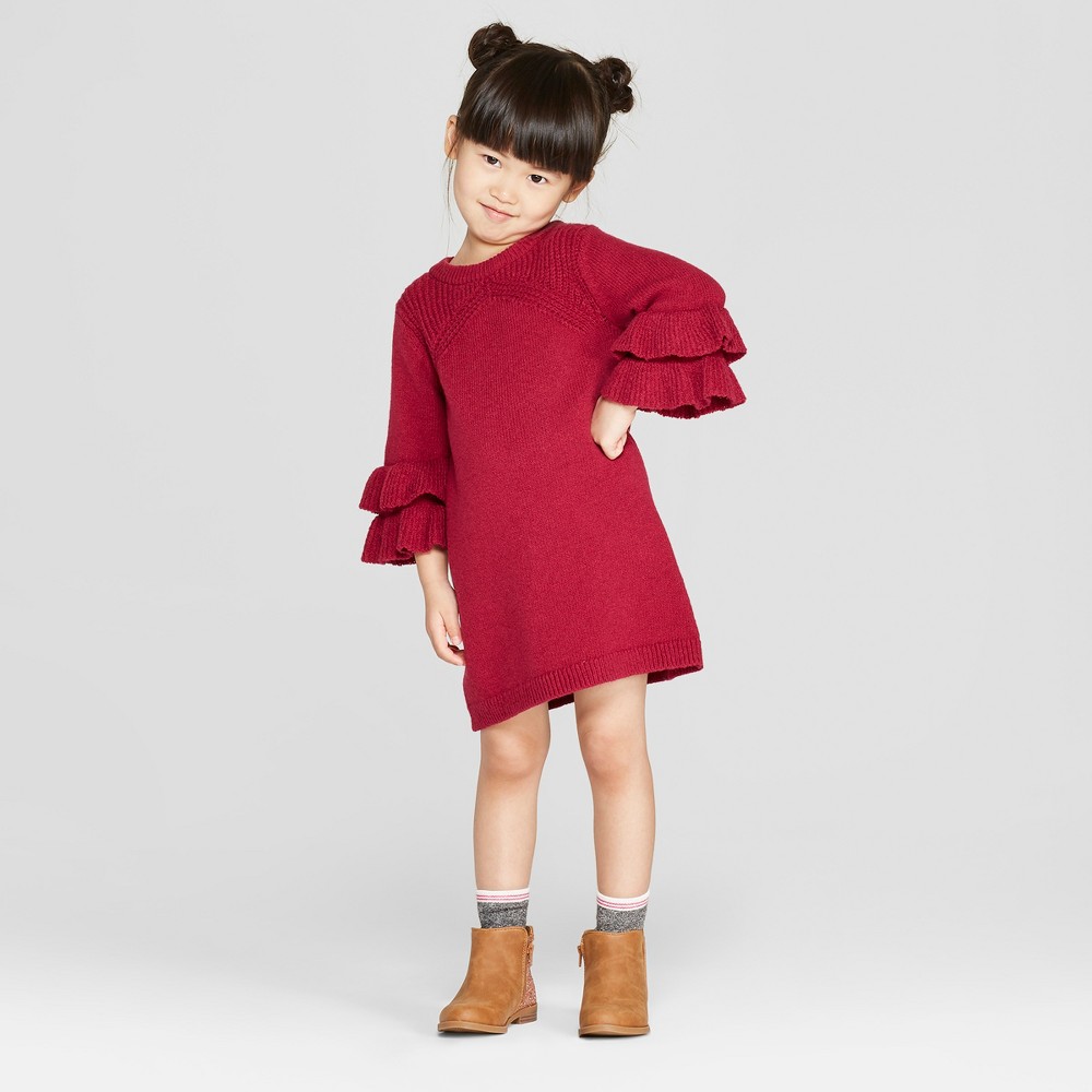 Toddler Girls' Sweater Dress - Genuine Kids from OshKosh Berry Red 2T, Girl's was $19.98 now $6.99 (65.0% off)