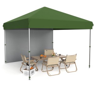 10x10 Pop Up Canopy Tent Outdoor Canopy with Removable Sidewalls Heavy Duty Commercial Instant Tent Shelter (1-Sidewall) - 1 of 4