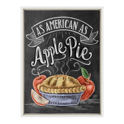American Apple Pie Print on Canvas with White Frame, 18" x 24"