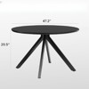 FONTOI End Tables, 47" Round Wooden Side Table with Non-slip Foot Pads, Couch Side Table for Bedroom Living Room, Black, 47.2"*29.5"*47.2" - 3 of 4