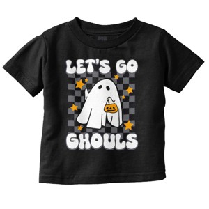 Cute Halloween Let's Go Ghouls Ghost Toddler Baby Girl T Shirt Brisco Brands - 1 of 4