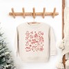 Merry Christmas Sketched Icons - Toddler Graphic Sweatshirt - 3 of 4