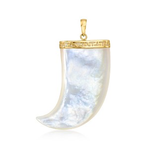Ross-Simons Mother-Of-Pearl Horn Pendant With 14kt Yellow Gold Size 1.63 - 1 of 3