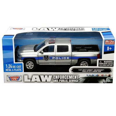 2017 Chevrolet Silverado 1500 LT Z71 Crew Cab Police Silver "Law Enforcement & Public Service" 1/24 Diecast by Motormax