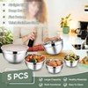 Itopfox 5-Piece Stainless Steel Mixing Bowls with Lids, Nesting Salad Bowl for Mixing Prepping, Healthy & Heavy Duty, Airtight Lids & Dishwasher Safe - 3 of 4