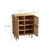 VYNXARIA 4-Doors Rattan Mesh Storage Cabinet, Sideboard with Eight Storage Spaces, for Entryway, Living Room, Hallway (Natural) - 4 of 4