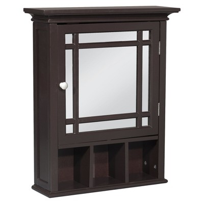 Neal Mission Style Dark Espresso Wood Medicine Cabinet with Mirror
