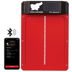 Eternal BT RUN-CHICKEN Door – Solar-Powered Automatic Coop Door with Bluetooth Control (Red) - 1 of 1