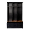 KWPZQEB Modern Hall Tree with Bench, Multi-Purpose Home Organizer with 3 Drawers & 3 Open storage, Entryway Bench for Entrance, Hallway, Black - 4 of 4