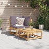 vidaXL Patio Sofa Corner with Cushions - Acacia Wood, Modular Outdoor Furniture for Garden, Terrace, and Patio - Dimensions 28.7" x 28.7" x 25.6" - 3 of 4