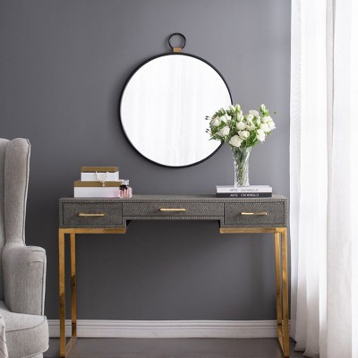 Round Gold Metal Wall Mirror, Decorative Vanity Mirror with Hanging Ring for Living Room or Dressing Table – The Pop Home