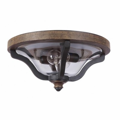 Craftmade Lighting Ashwood 2 - Light Flush Mount in  Textured Black/Whiskey Barrel