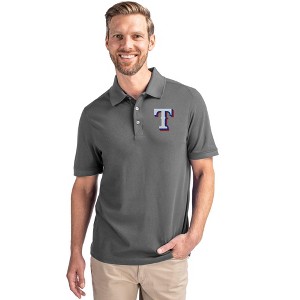 Texas Rangers Cutter & Buck Advantage Eco Tri-Blend Pique Mens Big and Tall Polo - Elemental Grey - 2X Large Tall - 1 of 1