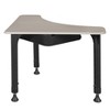 Regency 28" Boomerang Height Adjustable Activity School Desk with Book Storage Maple: Sturdy Metal Frame, Spot Clean, 10-Year Warranty - 2 of 4