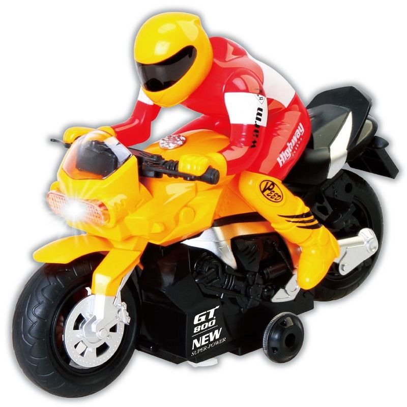 Link Ready! Set! Go! Remote Control Motorcycle Bike With Sound & Lights, RC Toy for Kids - Yellow, 2 of 5