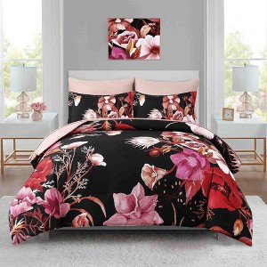 BAGOKIE 7 Pieces Floral Bed in a Bag  Comforter Set for All Season - 1 of 4