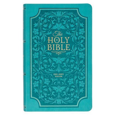 KJV Giant Print Bible Teal Faux Leather - (Leather Bound)