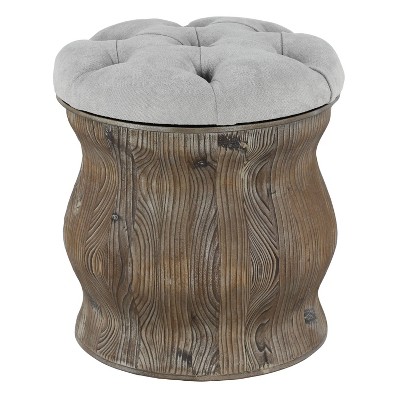 Rustic Wood Storage Stool - Olivia & May