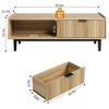 Coffee Table 42.5" Mid Century Modern Center Table with Drawer Fluted Living Room Table with Storage - 2 of 4