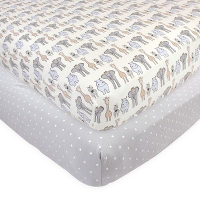 Hudson Baby Infant Boy Cotton Fitted Crib Sheet, Royal Safari, One Size 