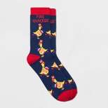 Women's 'Fire Quacker' Duck Crew Socks - Navy 4-10