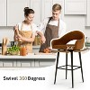 Dyonery Set of 2 Counter Height Swivel Barstools PU Leather 26" H Upholstered Bar Stools with Back&Arms for Kitchen Island,Home Bar - 4 of 4