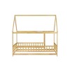 YOOCOZZ Full Size House Floor Bed with Roof and Safety Guardrails - 3 of 4