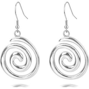 Bohemian Spiral Dangle Earrings with Sterling Silver Hooks,Western Style Women's Jewelry Gift - 1 of 4