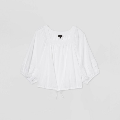 white long sleeve blouse plus size