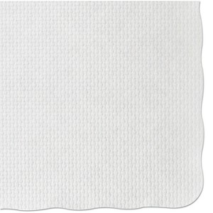 Hoffmaster Knurl Embossed Scalloped Edge Placemats, 9.5 x 13.5, White, 1,000/Carton - 1 of 4